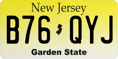 NJ license plate B76QYJ