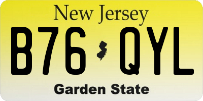 NJ license plate B76QYL