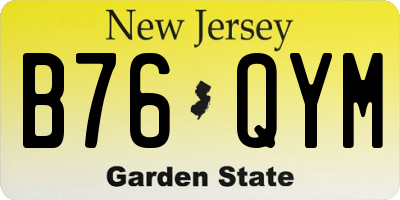 NJ license plate B76QYM