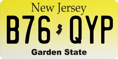 NJ license plate B76QYP