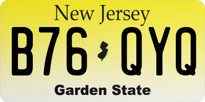 NJ license plate B76QYQ