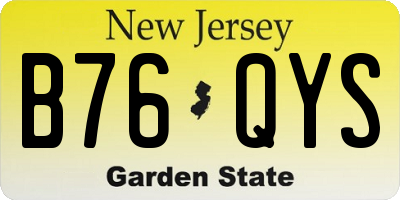 NJ license plate B76QYS
