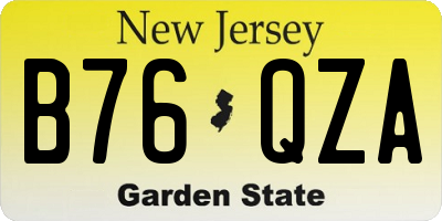 NJ license plate B76QZA
