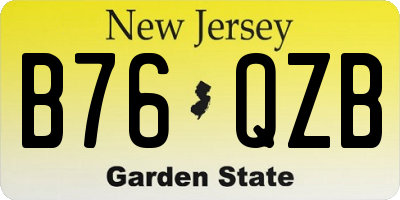NJ license plate B76QZB