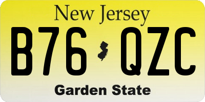 NJ license plate B76QZC