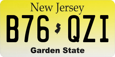 NJ license plate B76QZI