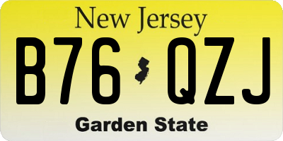NJ license plate B76QZJ