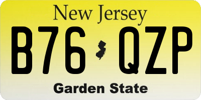 NJ license plate B76QZP