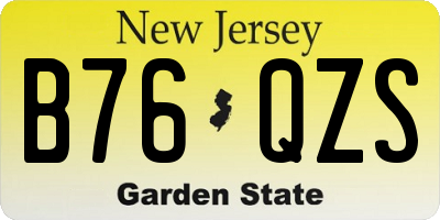 NJ license plate B76QZS