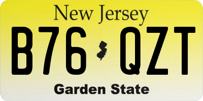 NJ license plate B76QZT