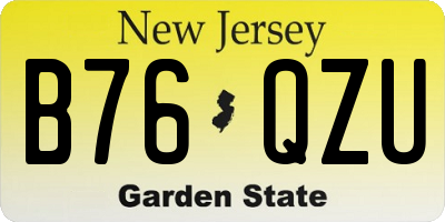 NJ license plate B76QZU