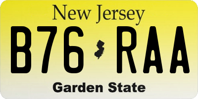 NJ license plate B76RAA