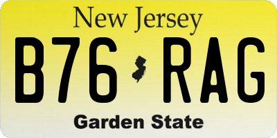 NJ license plate B76RAG