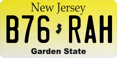 NJ license plate B76RAH