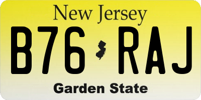 NJ license plate B76RAJ