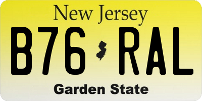 NJ license plate B76RAL