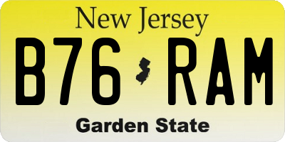 NJ license plate B76RAM