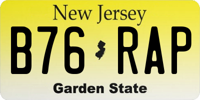 NJ license plate B76RAP