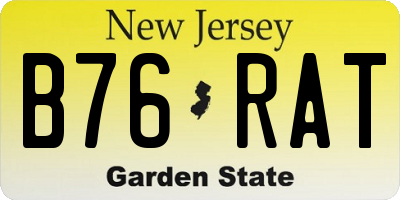 NJ license plate B76RAT