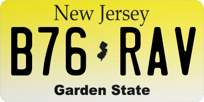 NJ license plate B76RAV
