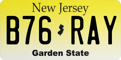 NJ license plate B76RAY