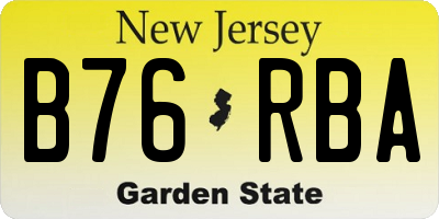 NJ license plate B76RBA