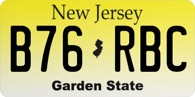 NJ license plate B76RBC