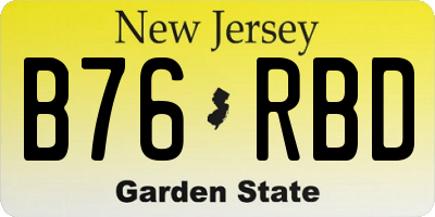 NJ license plate B76RBD