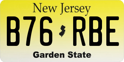 NJ license plate B76RBE