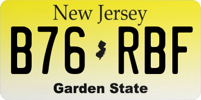 NJ license plate B76RBF