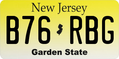 NJ license plate B76RBG