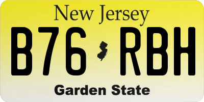 NJ license plate B76RBH