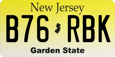 NJ license plate B76RBK