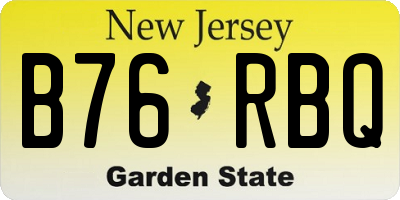NJ license plate B76RBQ