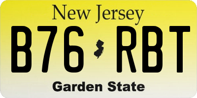 NJ license plate B76RBT