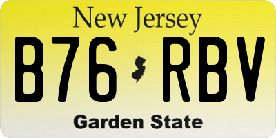 NJ license plate B76RBV