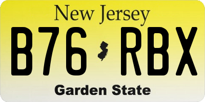 NJ license plate B76RBX