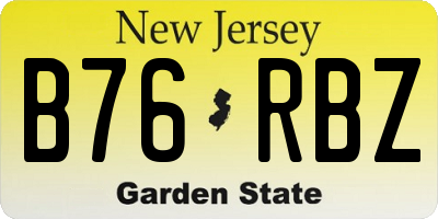 NJ license plate B76RBZ