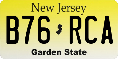 NJ license plate B76RCA