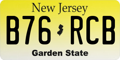 NJ license plate B76RCB
