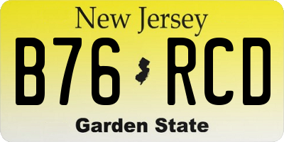 NJ license plate B76RCD