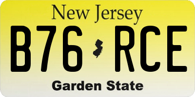 NJ license plate B76RCE