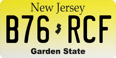 NJ license plate B76RCF