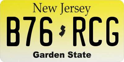 NJ license plate B76RCG