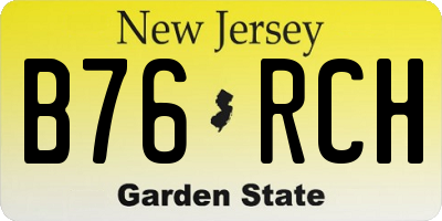 NJ license plate B76RCH