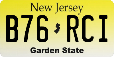 NJ license plate B76RCI