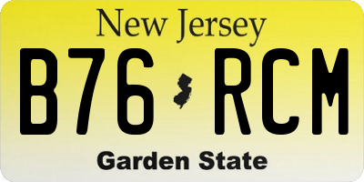 NJ license plate B76RCM