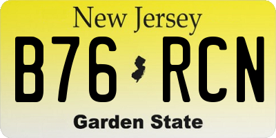 NJ license plate B76RCN