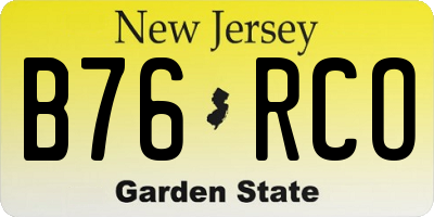 NJ license plate B76RCO