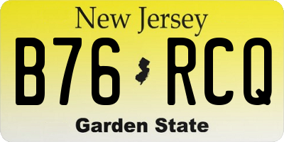 NJ license plate B76RCQ